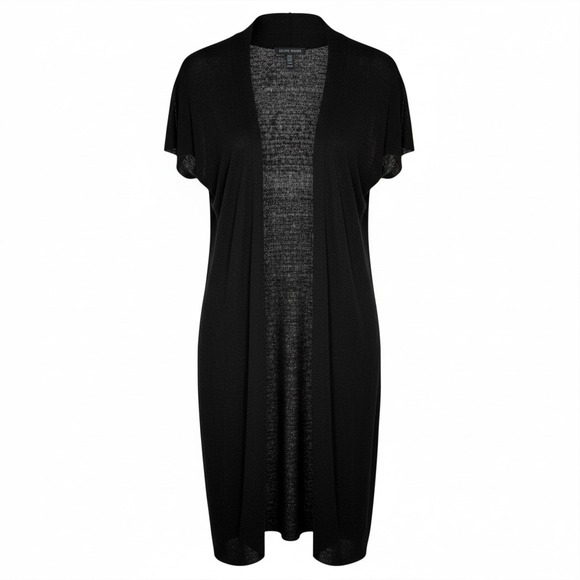 Eileen Fisher Sweaters - Eileen‎ Fisher Woman XS Black Knit Cardigan Duster Open Front Lagenlook Hemp